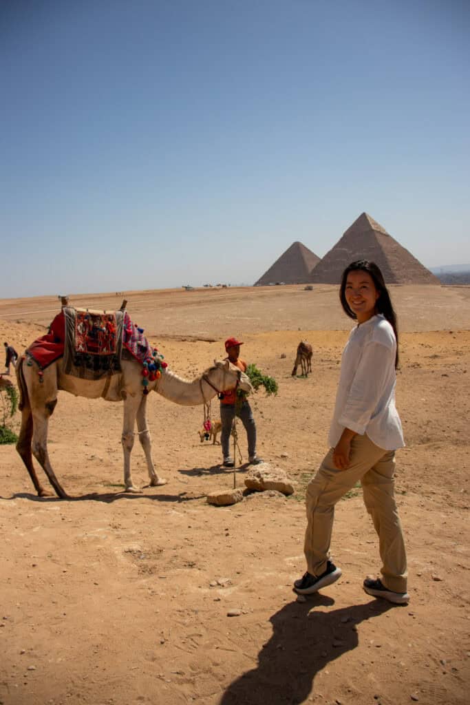 camel ride at great pyramids