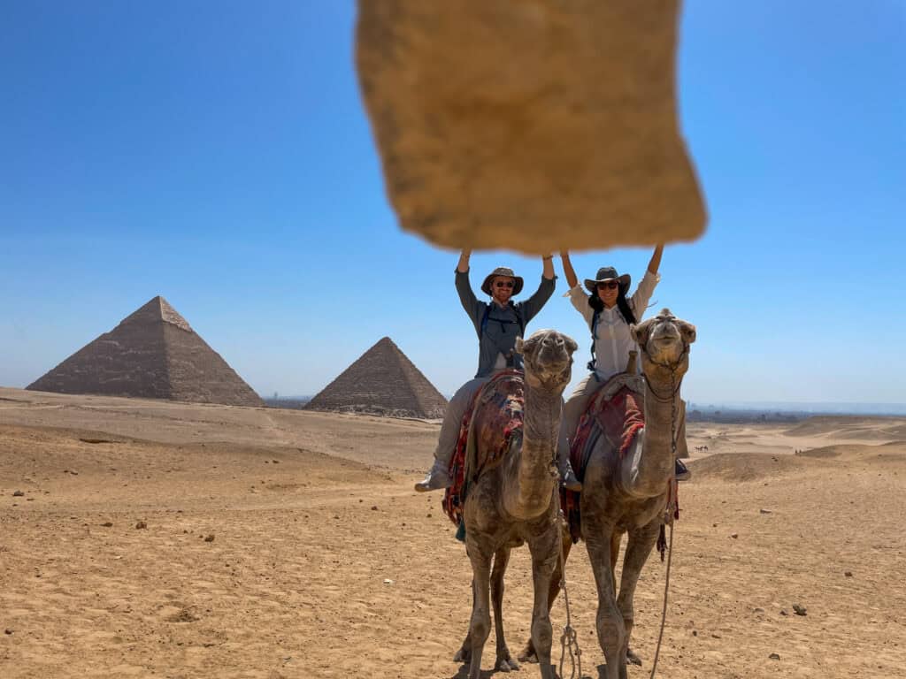 silly photo at pyramids