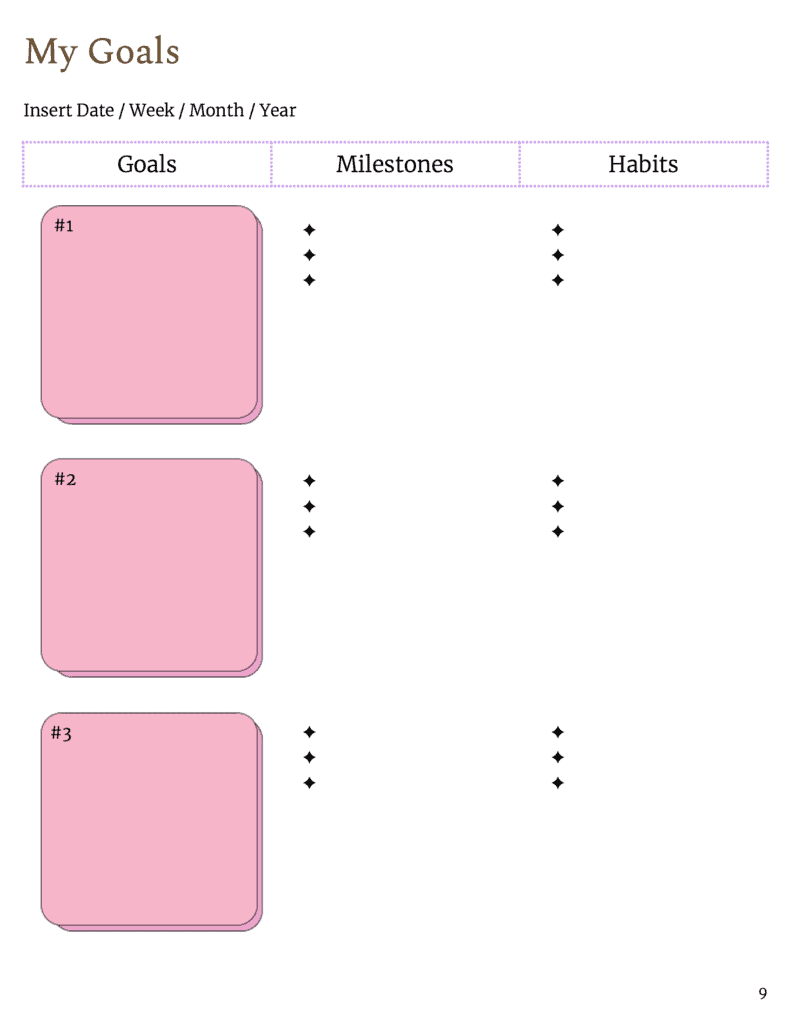 goal setting for professional goals and personal goals