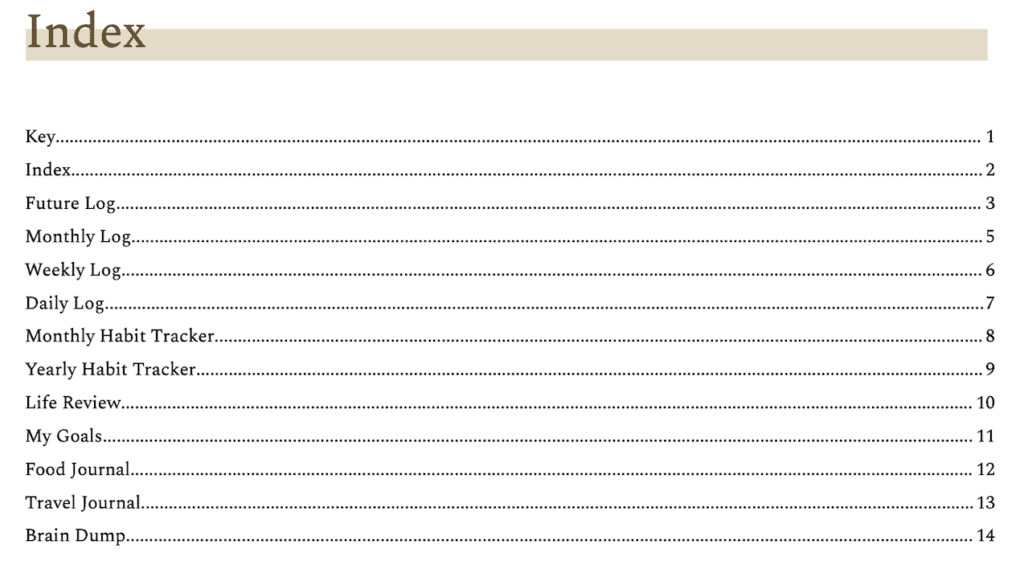 index with minimalist designs